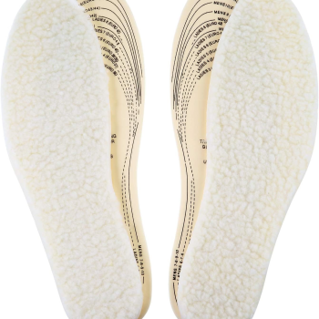 2 Pairs Wool Shoe Insoles for Cold Weather Cut to Size Fluffy Shoes Insert Unisex All Size Inner Insole Cosy Warm with Dimension Chart Imitation Wool Insoles, Beige