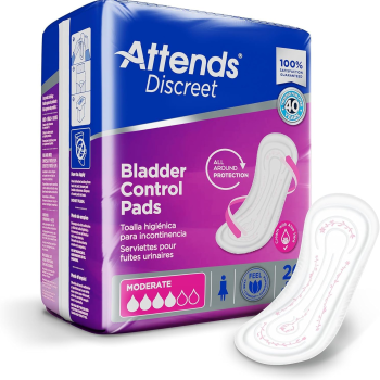Discreet Female Incontinent Pad Moderate 10.5" L ADPMOD, Moderate, 20 Ct