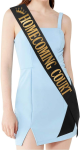 "Homecoming Court" Sash - School Dance Graduation Party School Party Accessories, Black with Gold Print