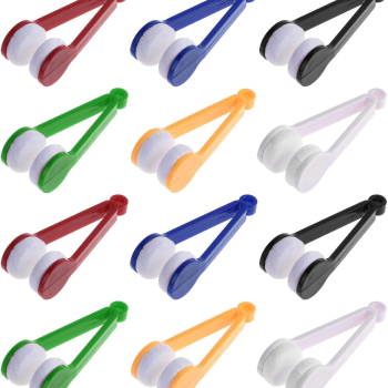 12 Pieces Mini Sun Glasses Eyeglass Microfiber Spectacles Cleaner Brush Cleaning Tool
