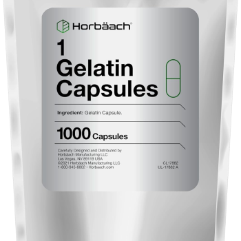 Empty Capsules Size 1 | 1000 Gelatin Pills | Non-Gmo, Gluten Free