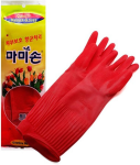 Quality Kitchen Rubber Gloves (1 Pairs, X-Large), Cleaning, Washing, Non-Slip Reusable Natural Latex Gloves, House Hold. Korean Kitchen